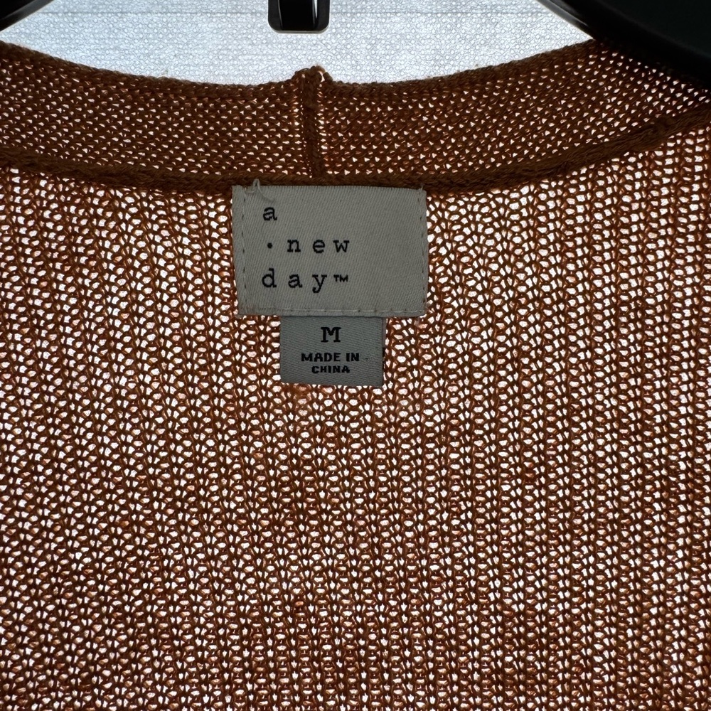 Women's Brown Open-Front Sweater - Picture 2 of 3